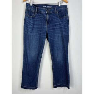 Old Navy Jeans Womens Flare Mid Rise Size 12 Ankle Raw Hem